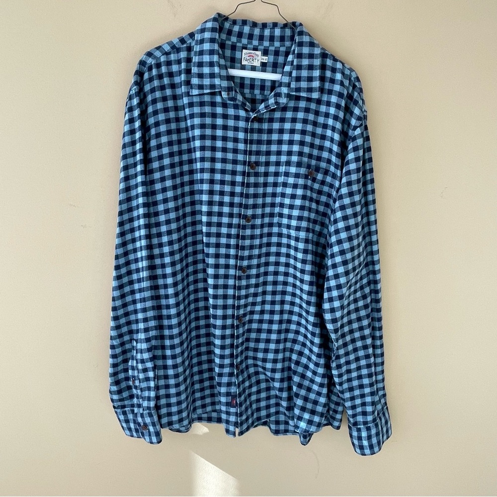 FAHRETY Stretch Seaview Flannel in Turquoise Gingham
